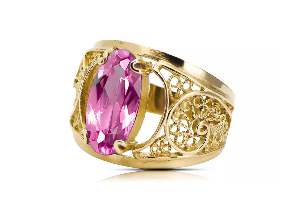 Κίτρινος χρυσός 14 καρατίων Αμέθυστος  Vintage craft vrc057y